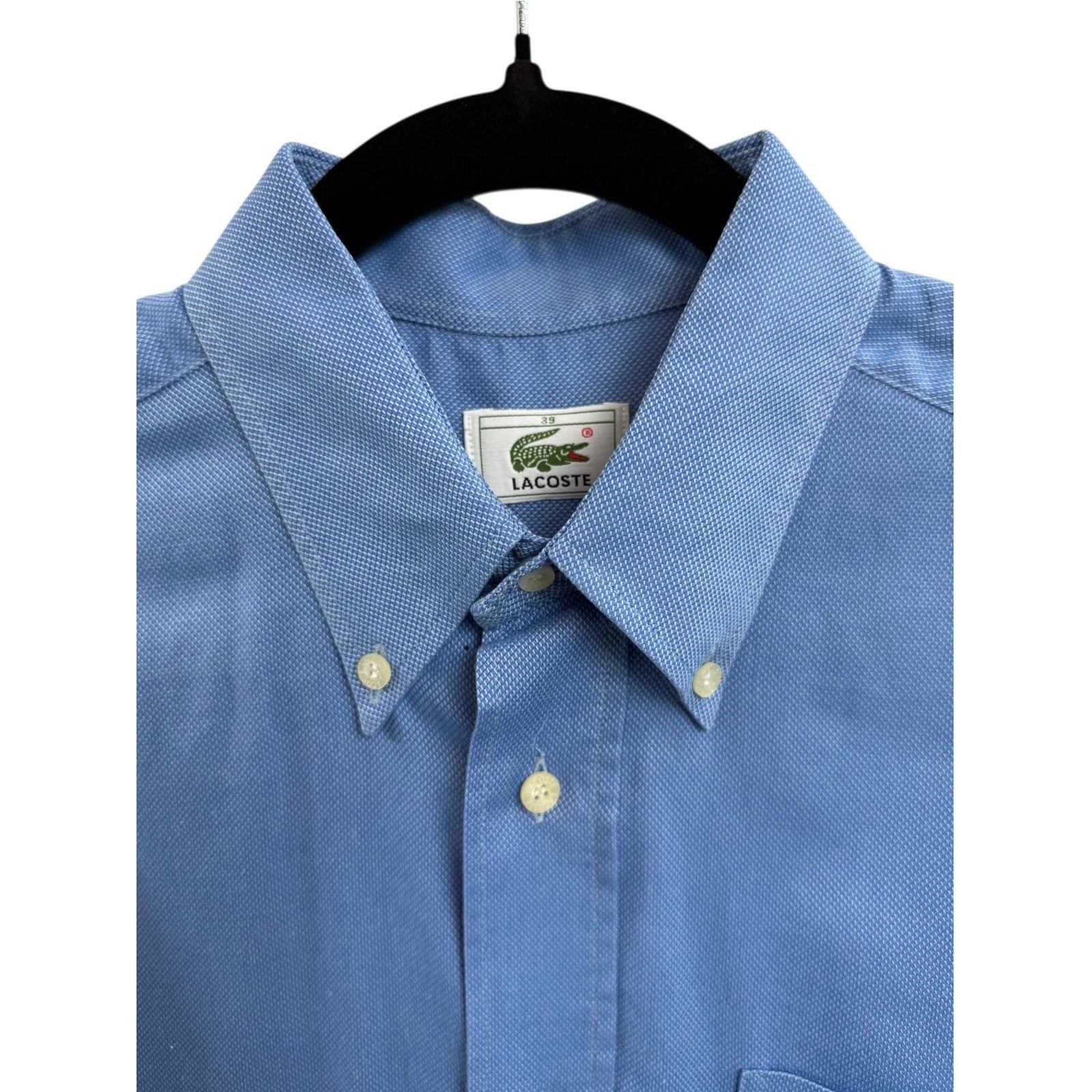 Lacoste Men's Long Sleeve Button Down Regular Fit Shirt Blue Size 39