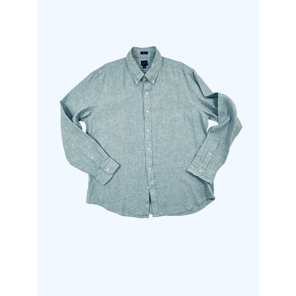 J.Crew Slim Fit Linen Long Sleeve Button Down Shirt XL