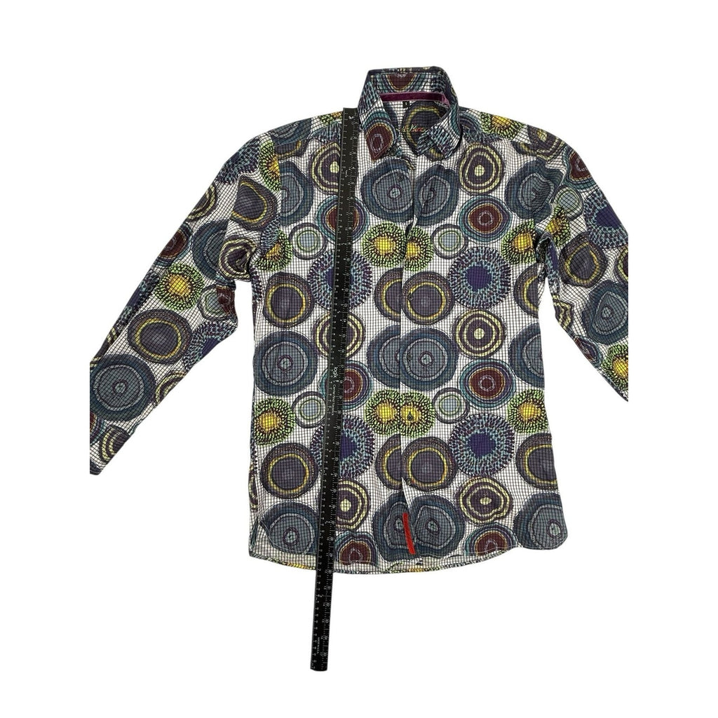 Visconti Black Magic Mushrooms Psychedelic Men's Long Sleeve Button Down Shirt s