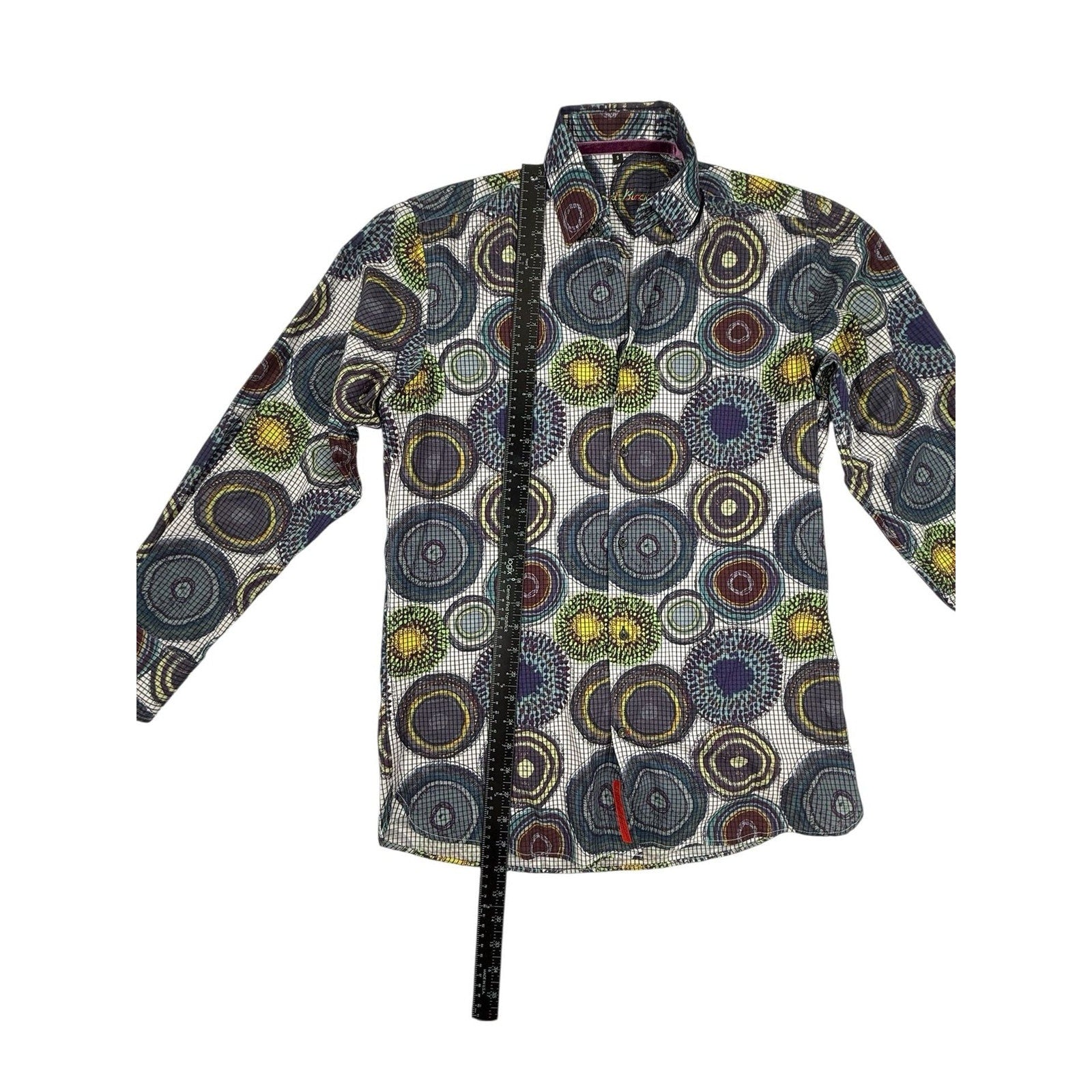 Visconti Black Magic Mushrooms Psychedelic Men's Long Sleeve Button Down Shirt s