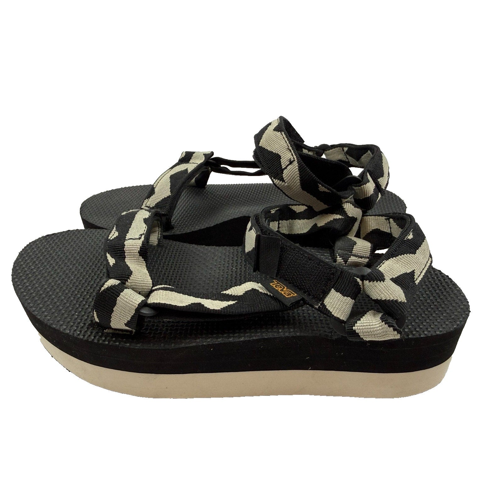 TEVA BALANCE BLACK FLATFORM UNIVERSAL PLATFORM SANDALS WOMEN US 8