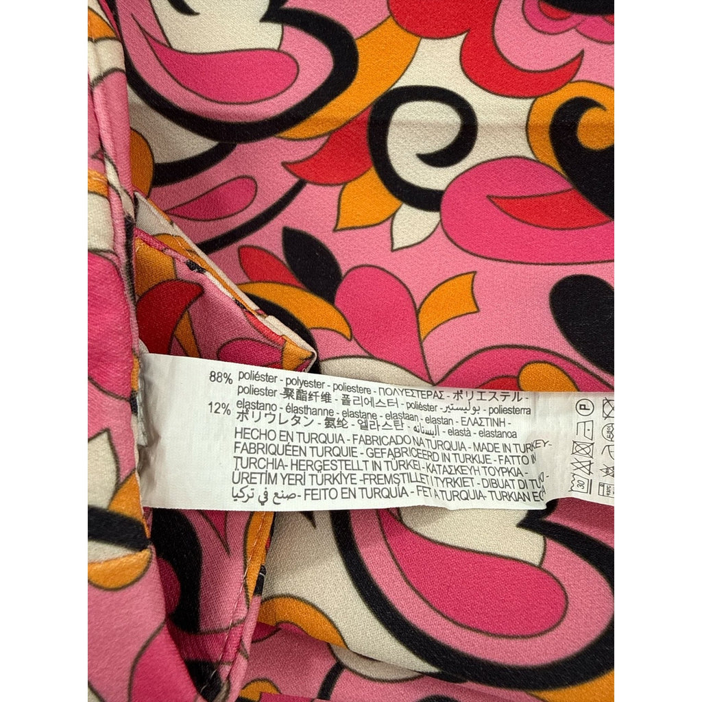 Zara Retro Paisley Print High Waisted Tapered Pants size XS