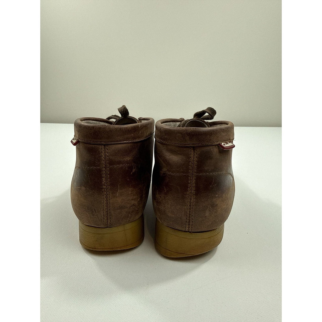 Clarks Stinson Hi Men's Brown Distressed Leather Wallabee Boot Size 9M