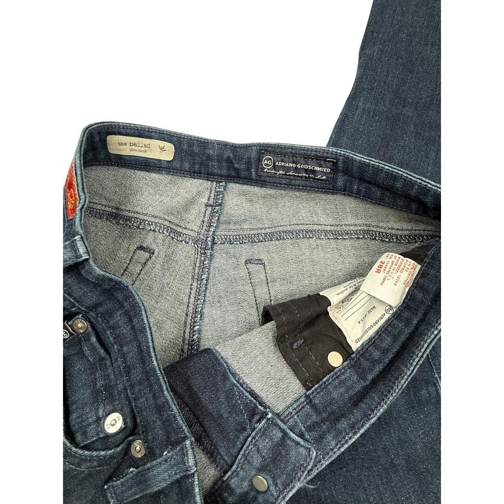 AG Adriano Goldschmied The Ballad Slim Bootcut Jeans Size 28R Dark Wash