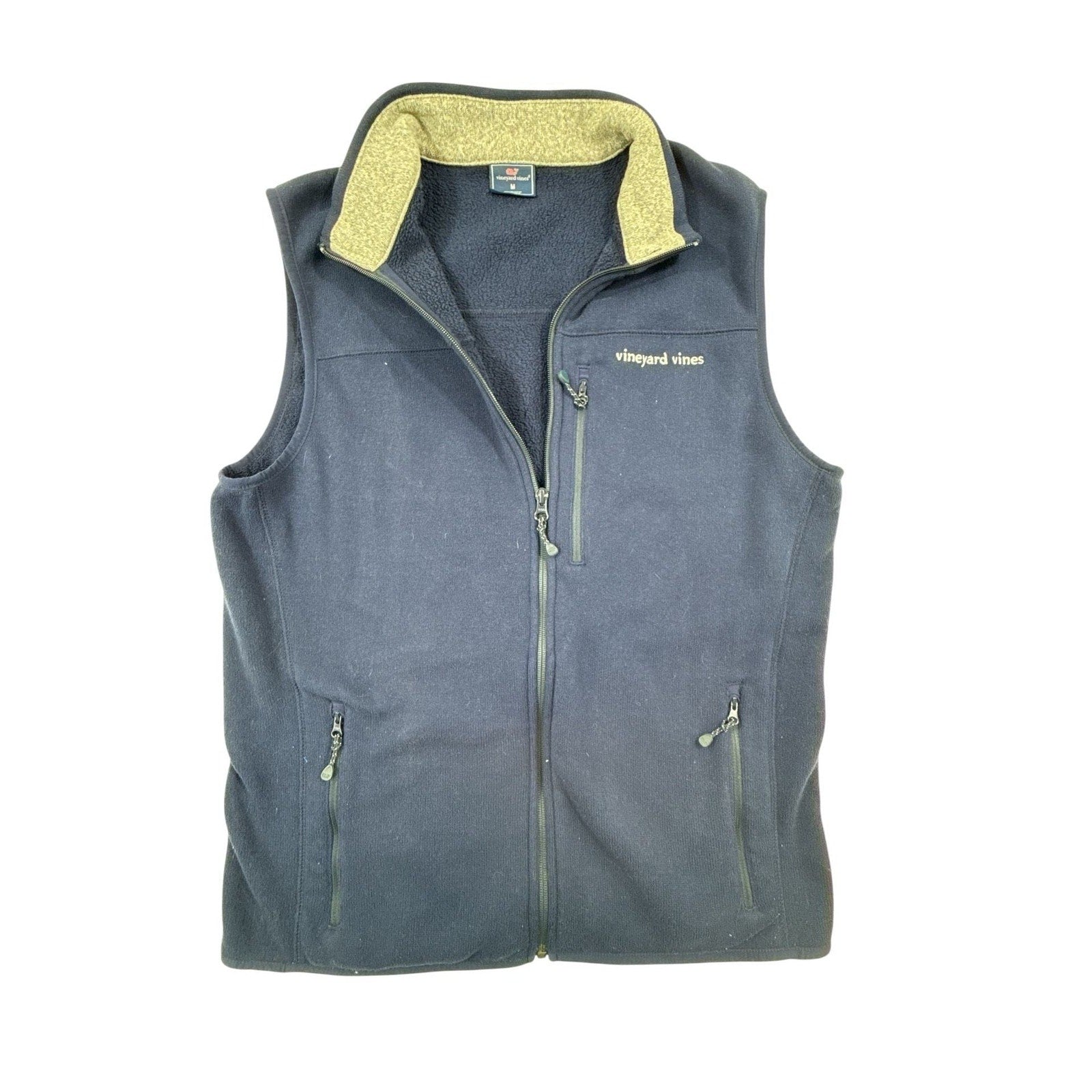 Vineyard Vines Men's Navy Fleece Full-Zip Vest Size M
