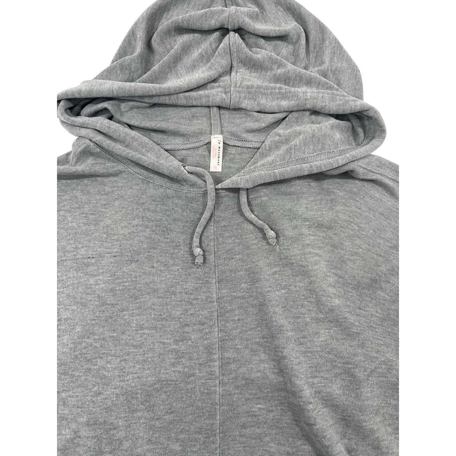 Free People Movement Gray Open Back Long Sleeve Oversized Shirt Size L