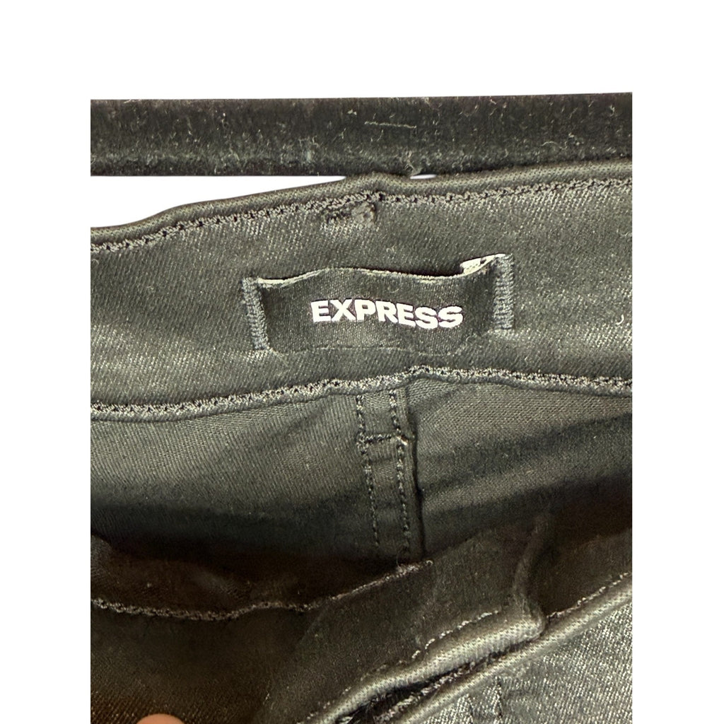 Express Shinny Black Sparkle Skinny High Rise Jeans 14R