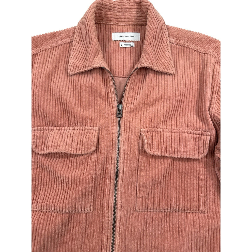 Urban Outfitters Mens S Shirt Jacket Corduroy Pink Salmon Shacket