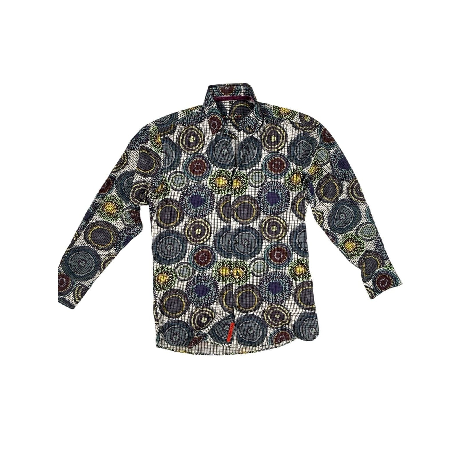 Visconti Black Magic Mushrooms Psychedelic Men's Long Sleeve Button Down Shirt s