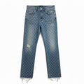 Pilcro The Vintage Straight Checkered Distressed Raw Hem Jeans size 25