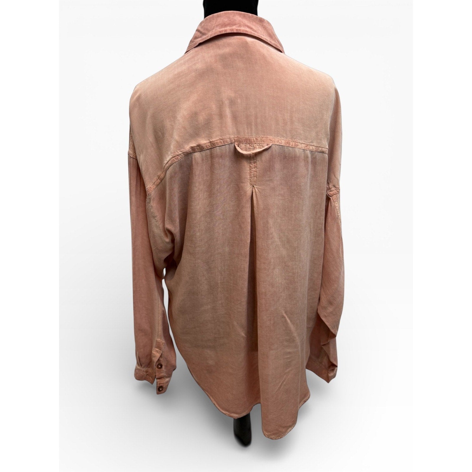 Pilcro Anthropologie Women Shirt XS Dusty Pink Button Down Oversized Relaxed