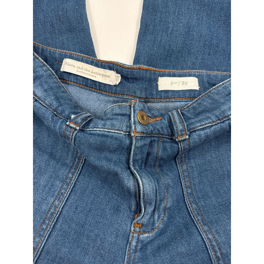 Pilcro and the Letterpress Anthropologie High-Rise Wide Leg Jeans, Size 25