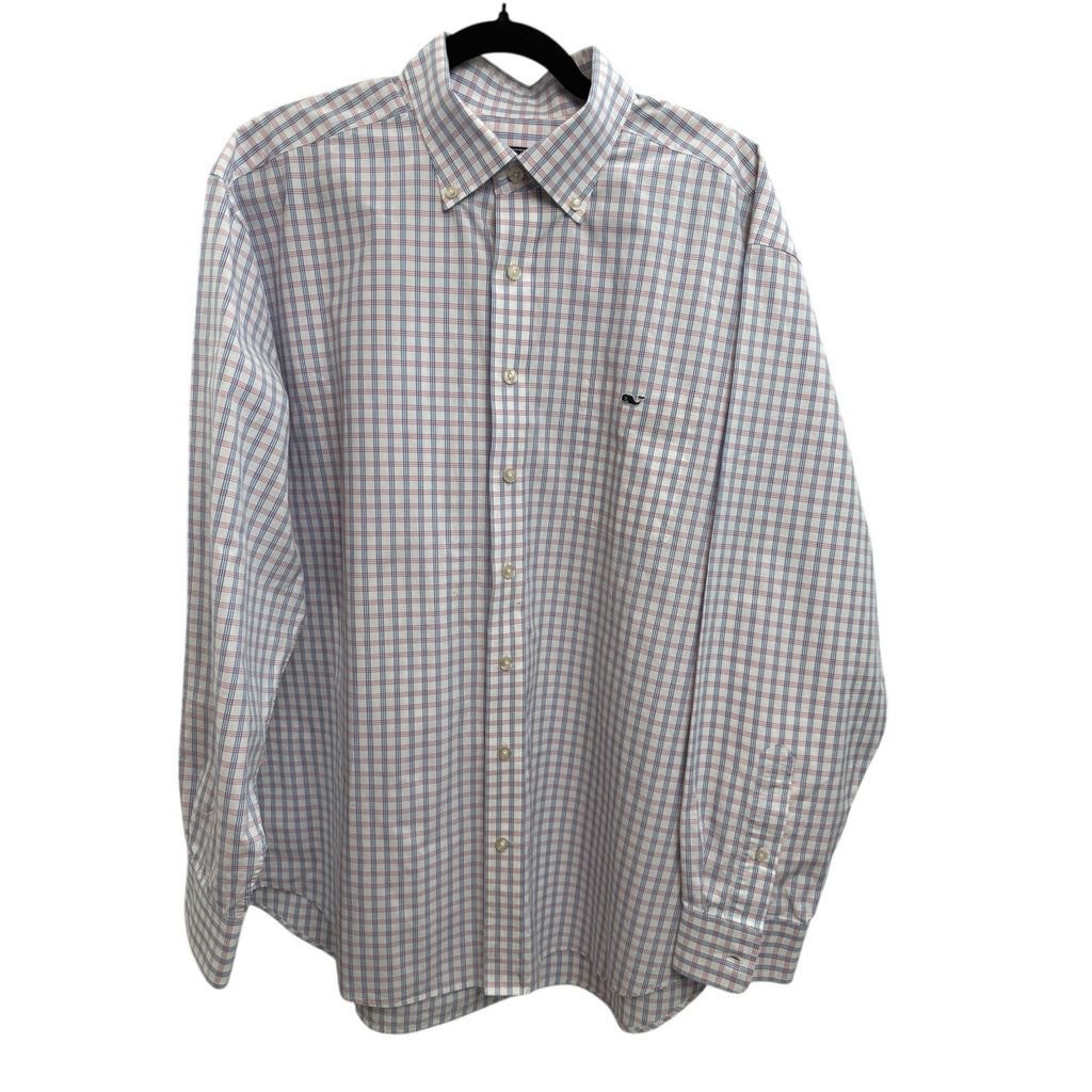 Mens Vineyard Vines Classic Fit Tucker Shirt Pink Blue Plaid XL