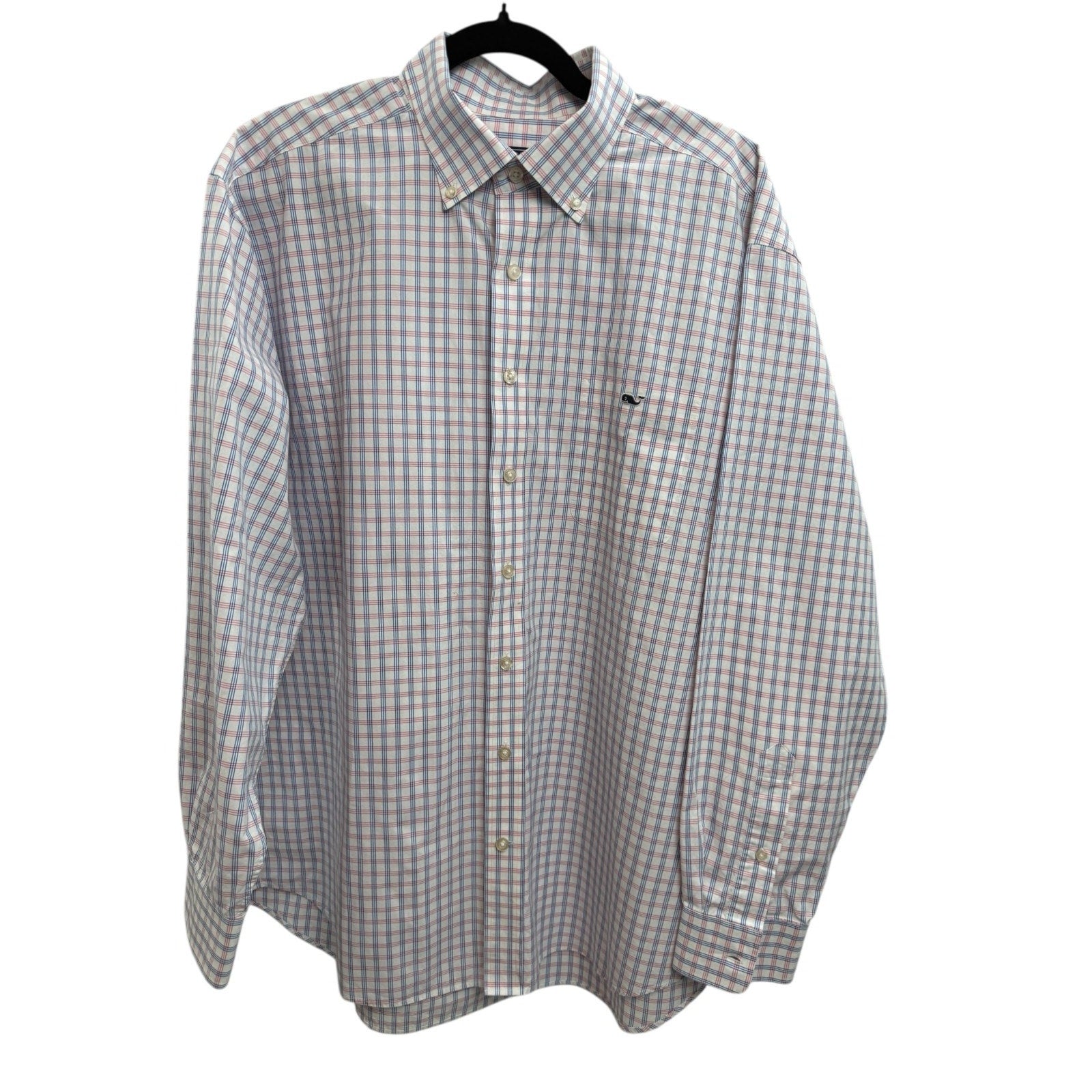 Mens Vineyard Vines Classic Fit Tucker Shirt Pink Blue Plaid XL