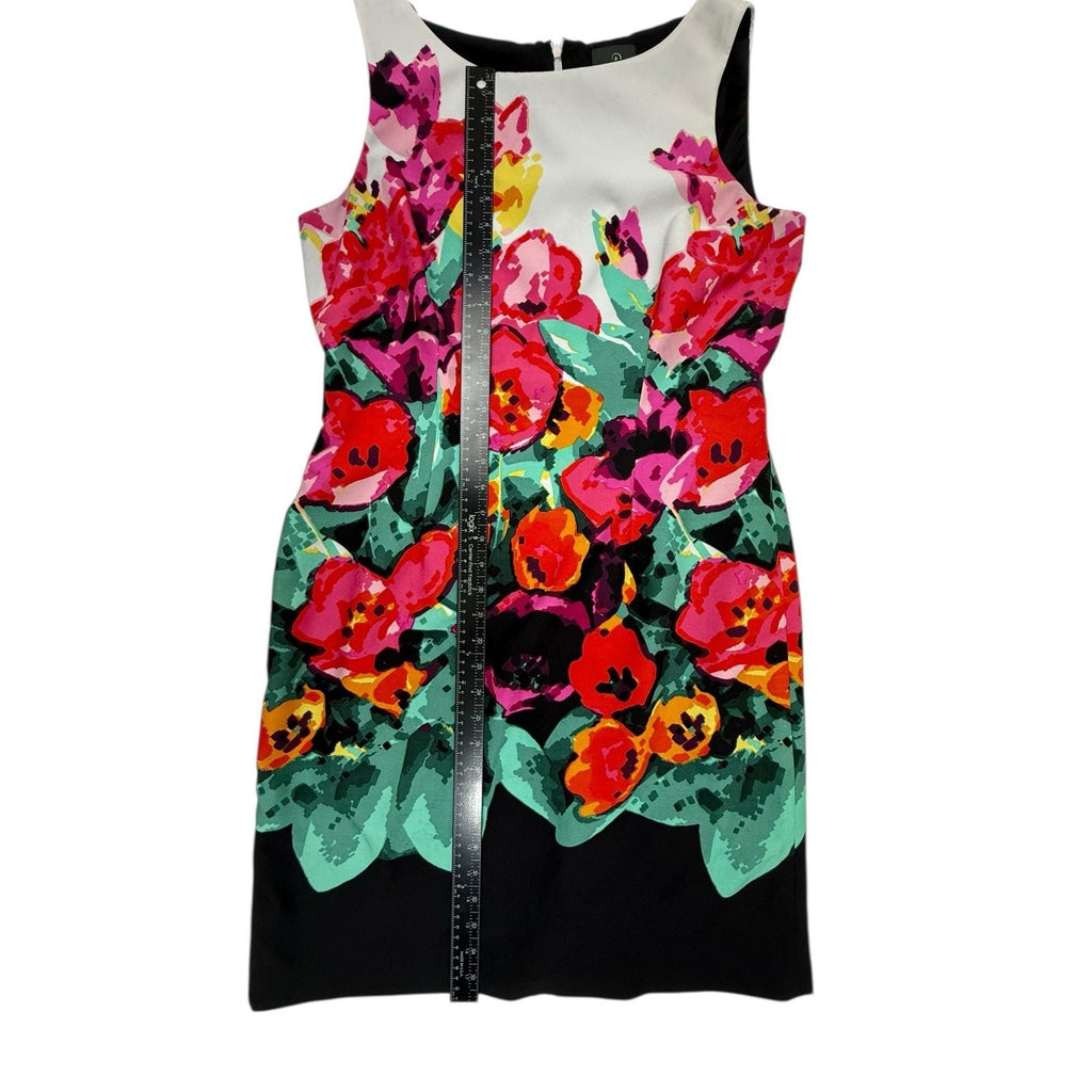 Adrianna Papell Women's Size 12 Vibrant Watercolor Floral Sheath Dress Sleeveles