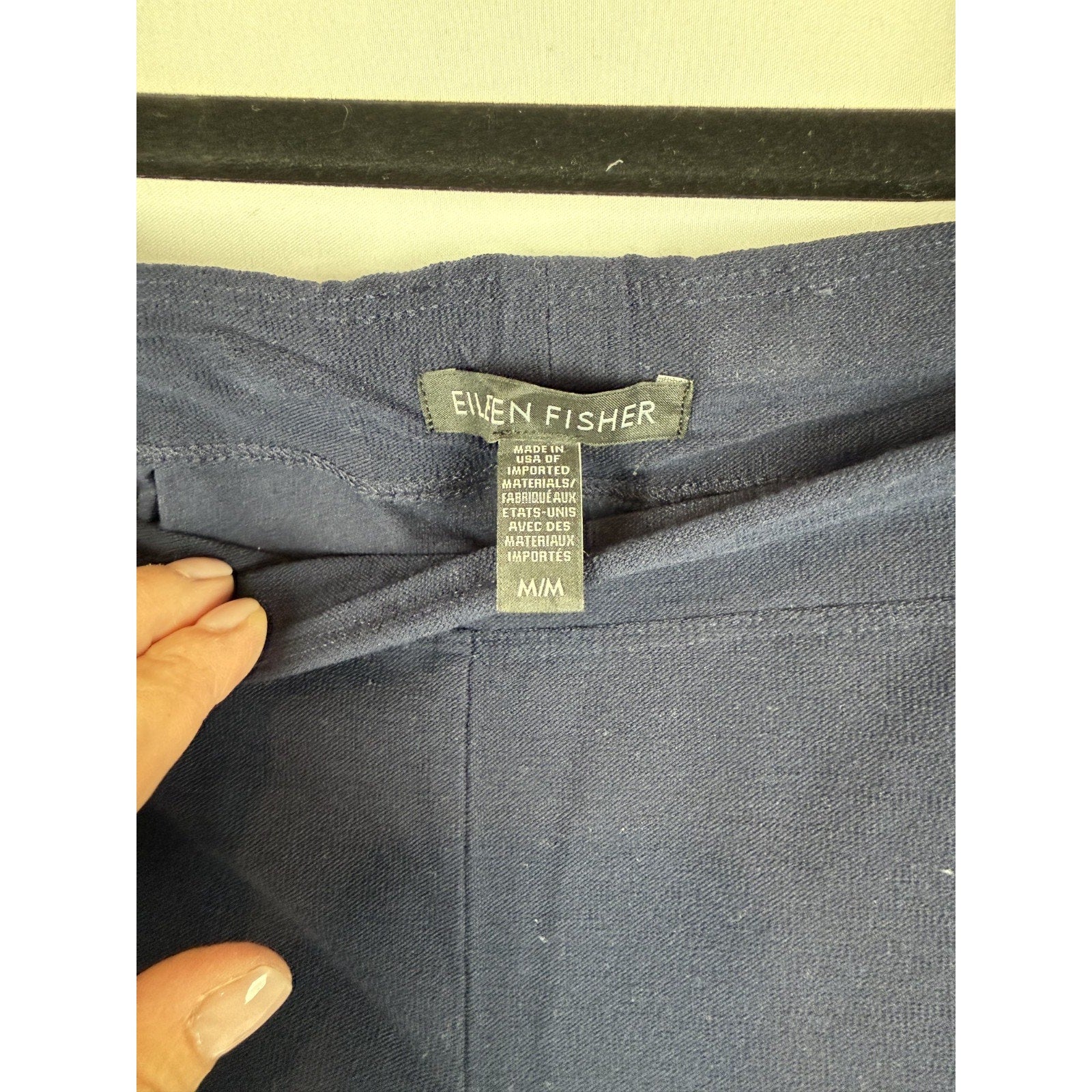 Eileen Fisher Washable Stretch Crepe Pant Slim Fit, Ankle Length Navy Size M