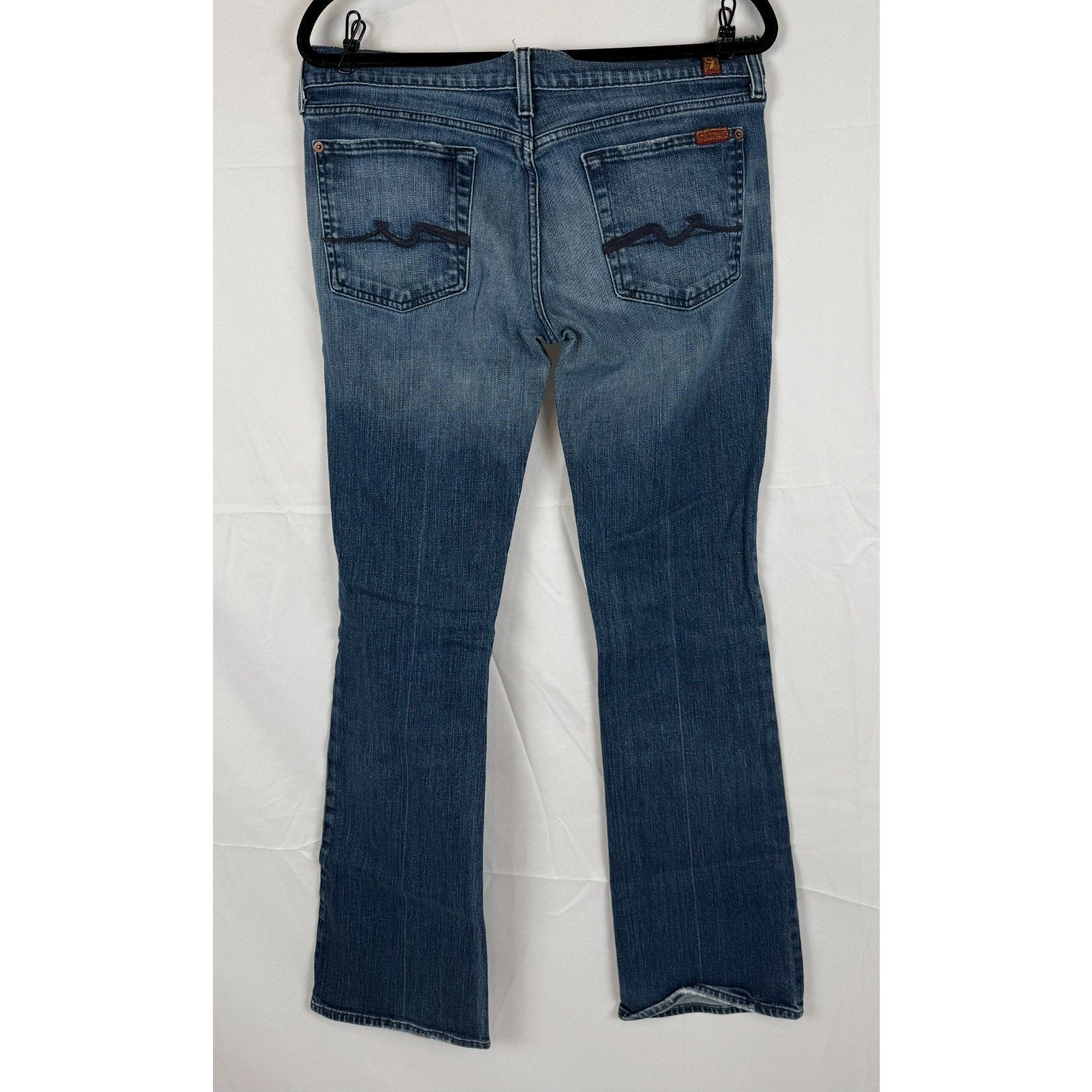 7 FOR ALL MANKIND Boot Cut Low Rise Blue Denim Jeans Women's Size 32
