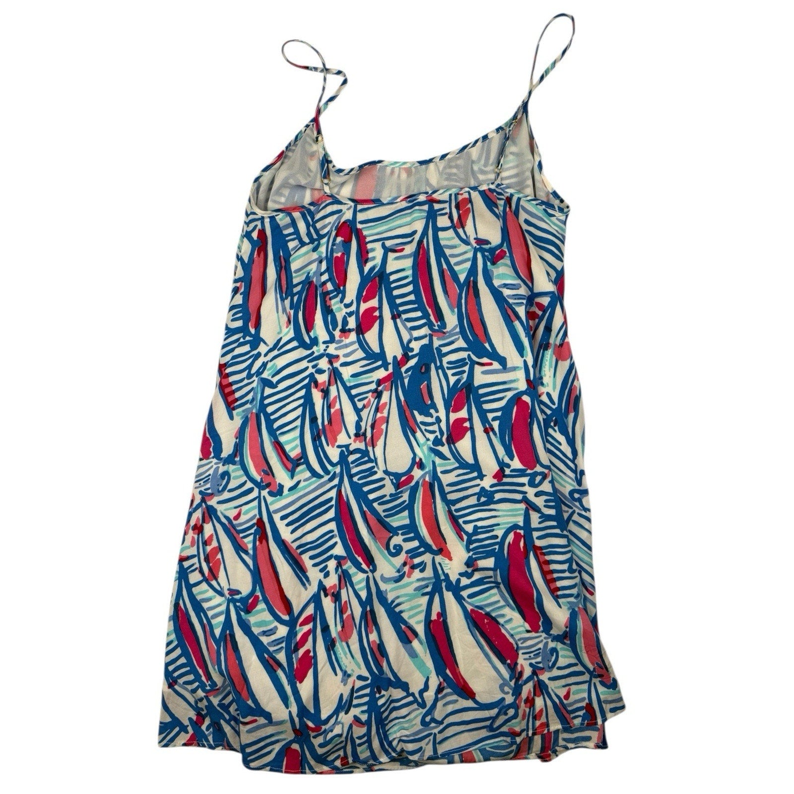 Lilly Pulitzer Red Right Return Sailboat Spaghetti Strap Dress Size M