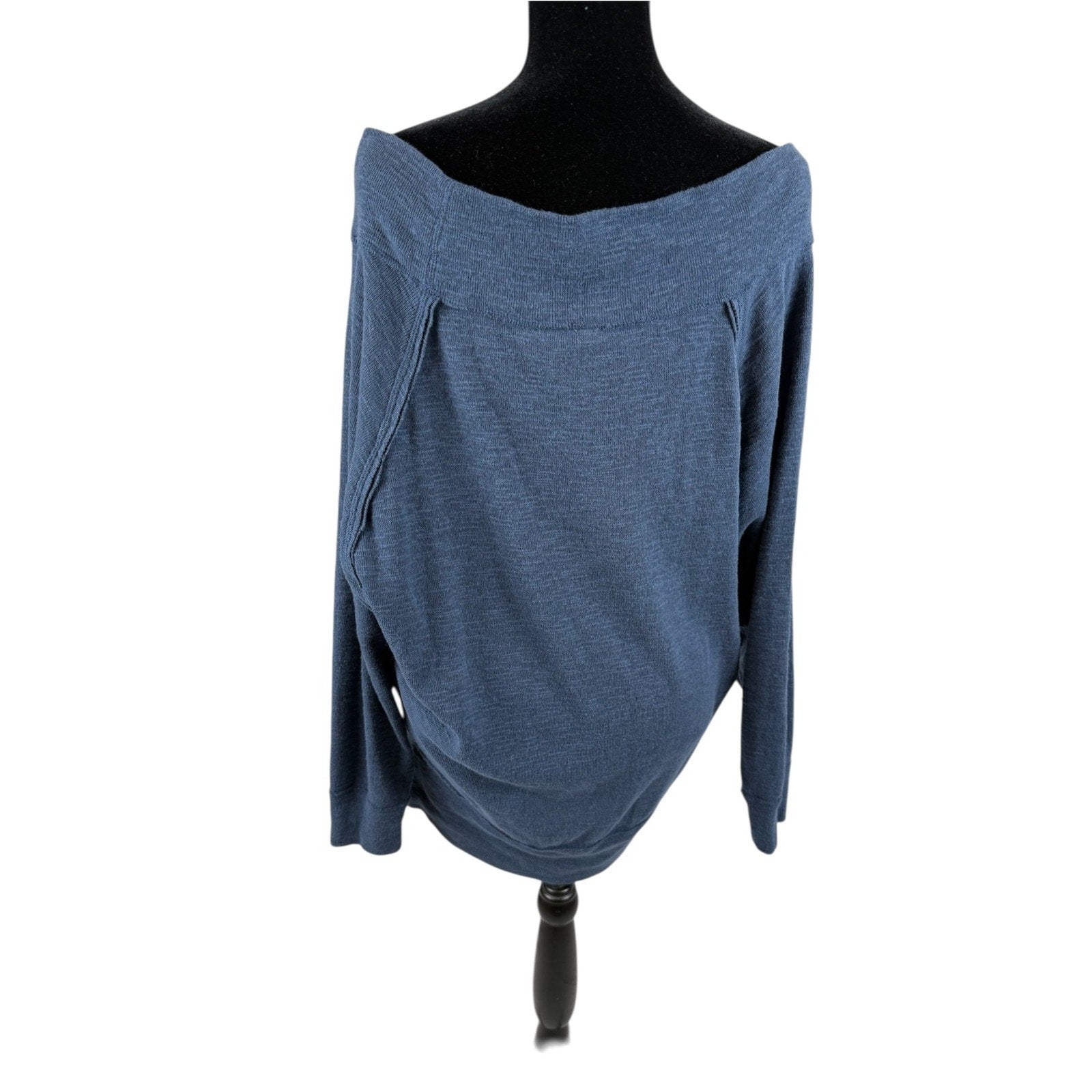 Free People Alana We the Free Off the Shoulder Navy Blue Sweater Size M