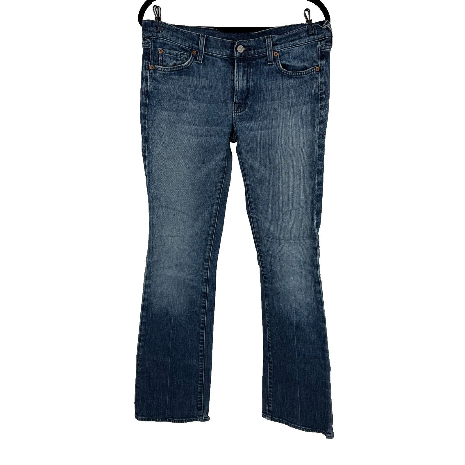 7 FOR ALL MANKIND Boot Cut Low Rise Blue Denim Jeans Women's Size 32