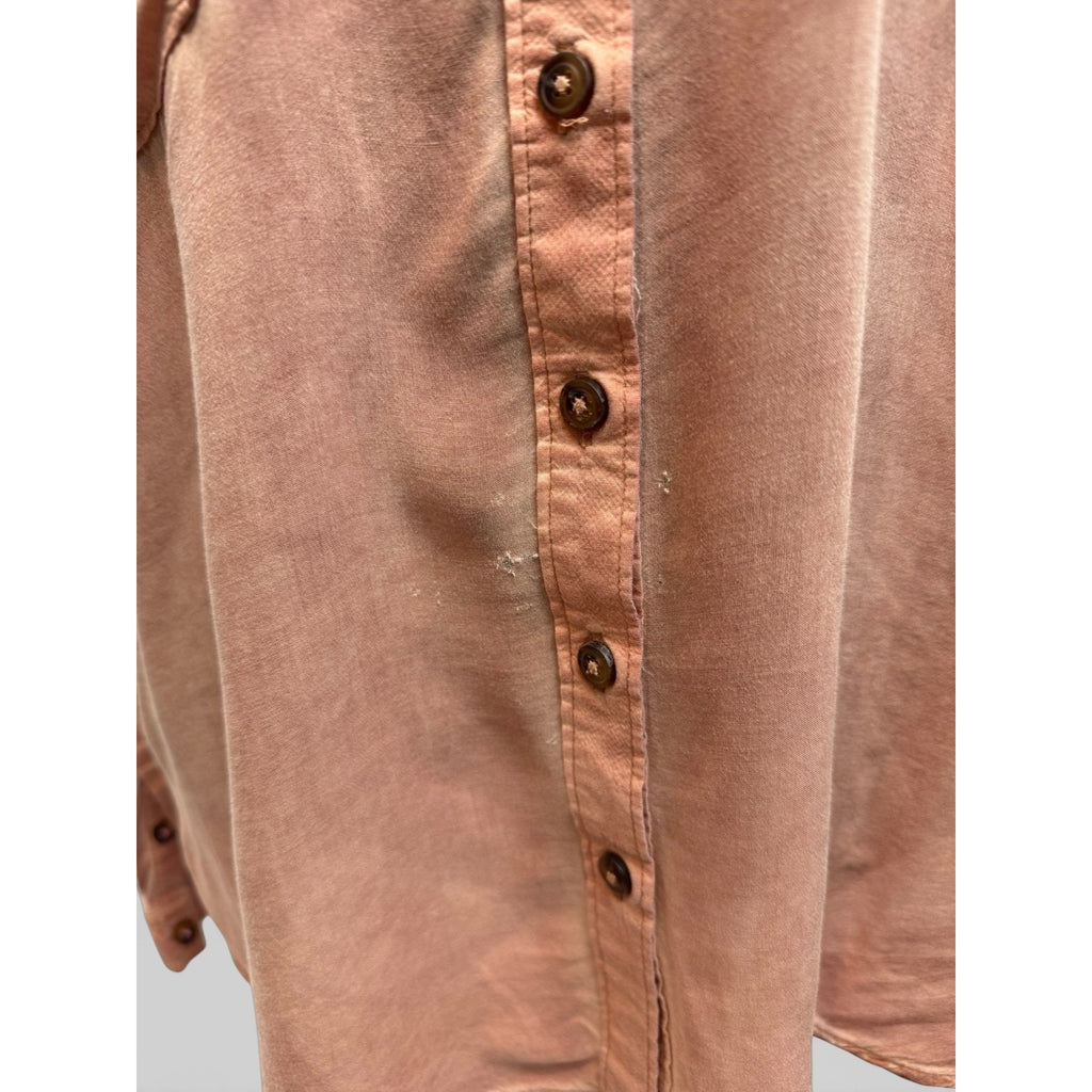 Pilcro Anthropologie Women Shirt XS Dusty Pink Button Down Oversized Relaxed