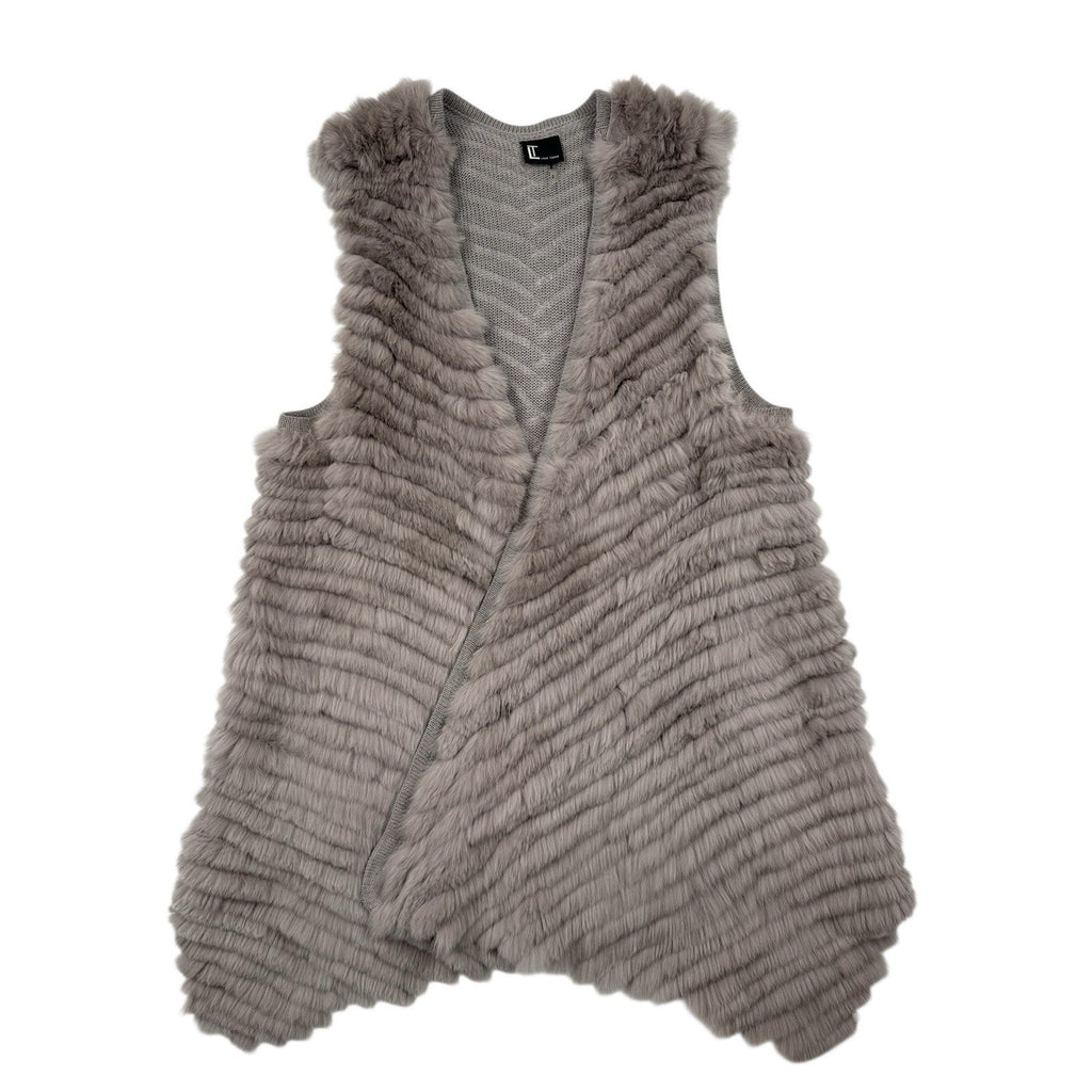 Love Token Gray Rabbit Fur Vest Size S