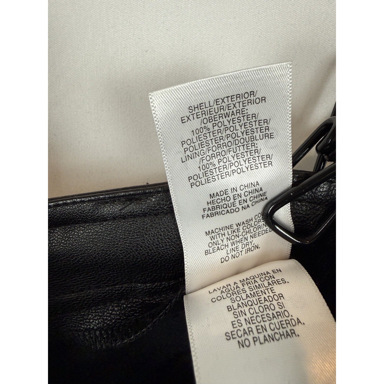 Jones New York Pants Black Faux Leather High Rise Straight Leg Size 14