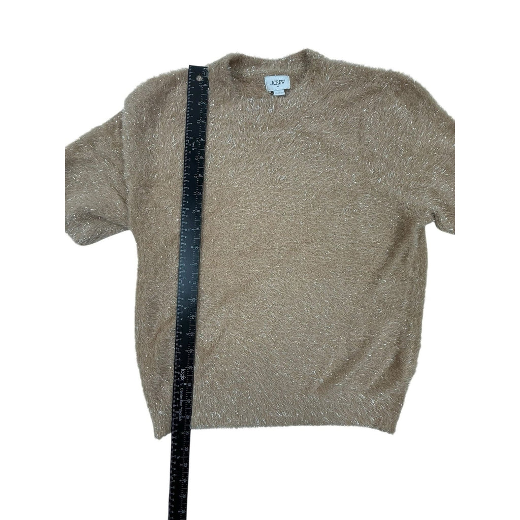 J.Crew Textured Short-Sleeve Knit Sweater in Champagne Beige size S