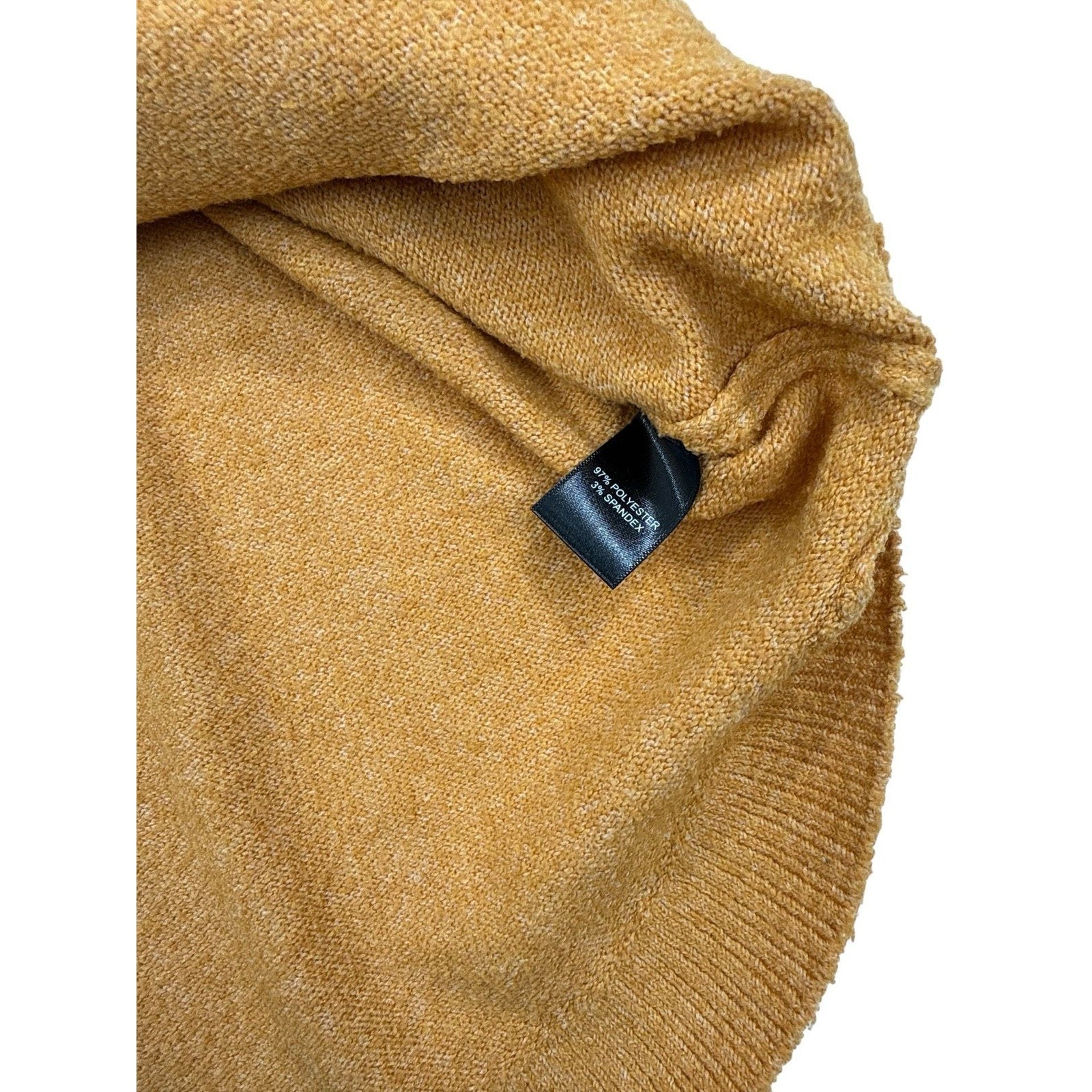 Tahari Mustard Yellow Gold Cowl Neck Knit Pullover Sweater Size M