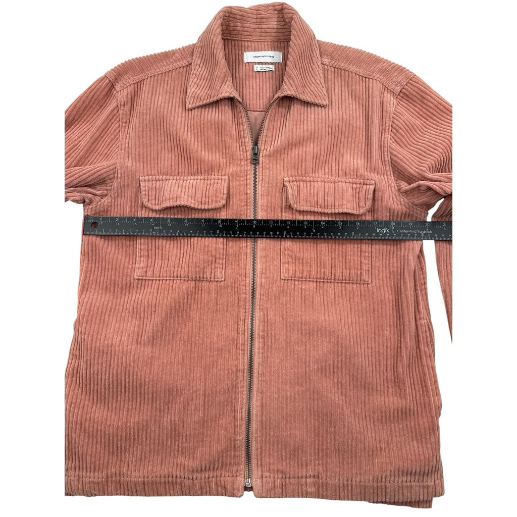 Urban Outfitters Mens S Shirt Jacket Corduroy Pink Salmon Shacket