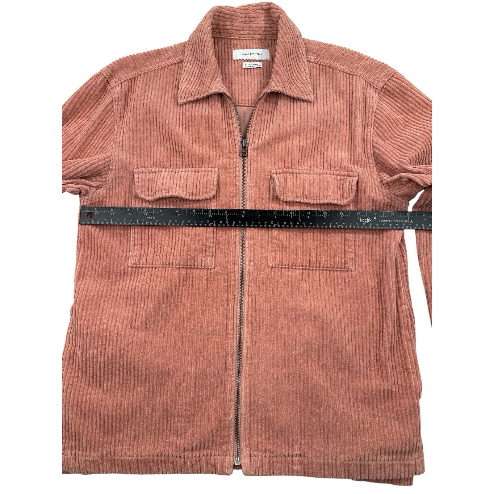 Urban Outfitters Mens S Shirt Jacket Corduroy Pink Salmon Shacket
