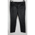 Jones New York Pants Black Faux Leather High Rise Straight Leg Size 14