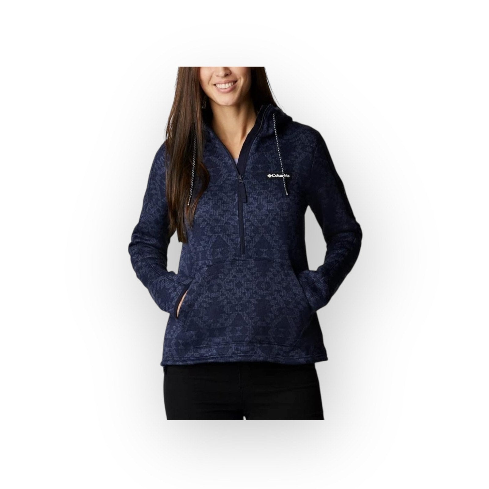 Columbia Women's Sweater Weather Hooded Pullover Size S Cozy Fleece 1/4 Zip