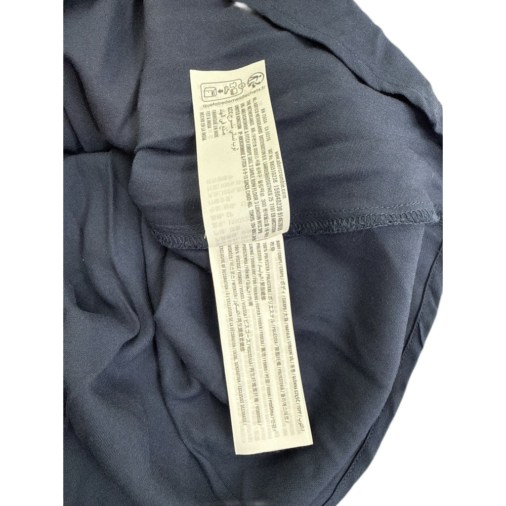 Abercrombie & Fitch Navy Floral Ruffle Hem Babydoll Mini Dress Size S