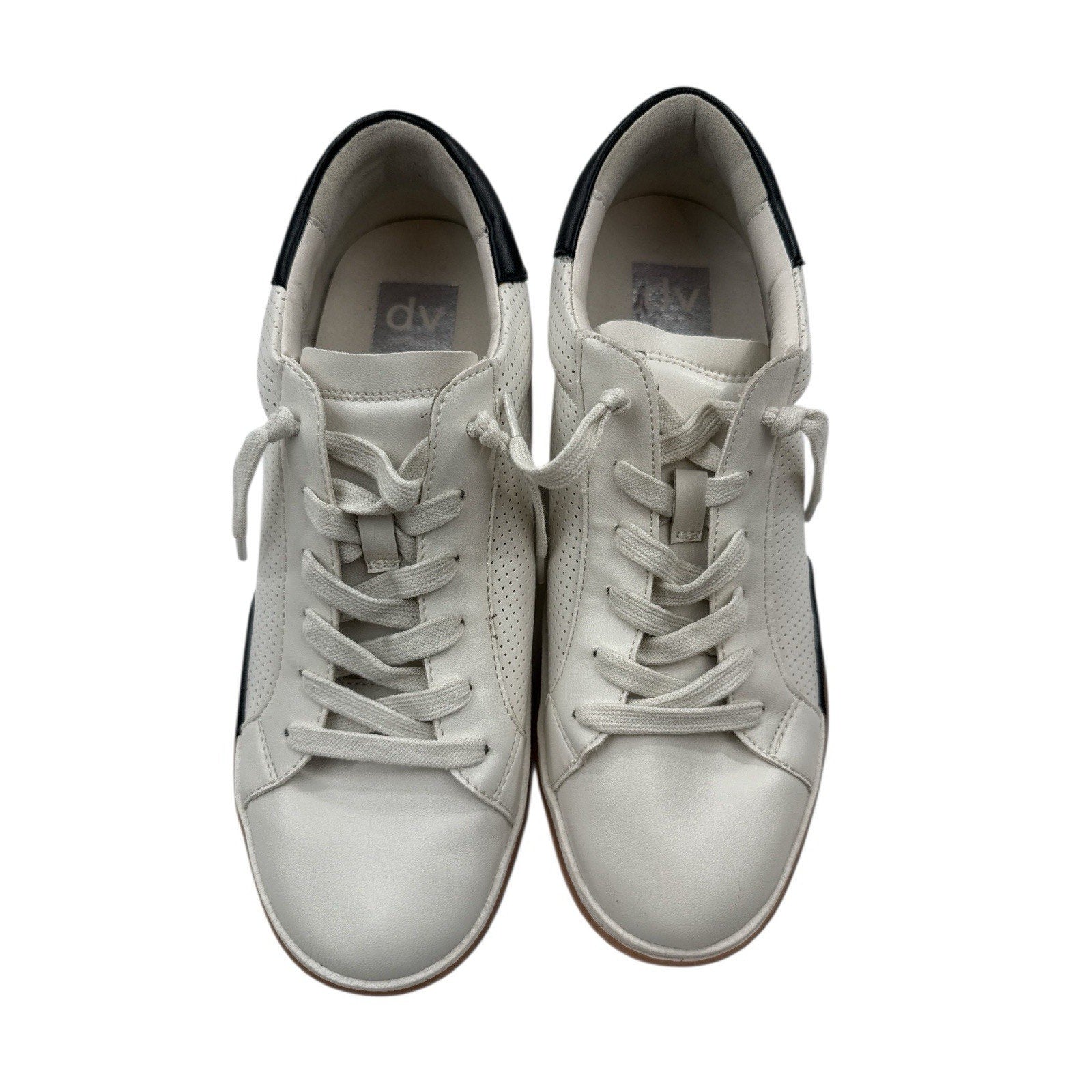 Dolce Vita Women’s Hillow Ivory And Black Sneakers S 9.5