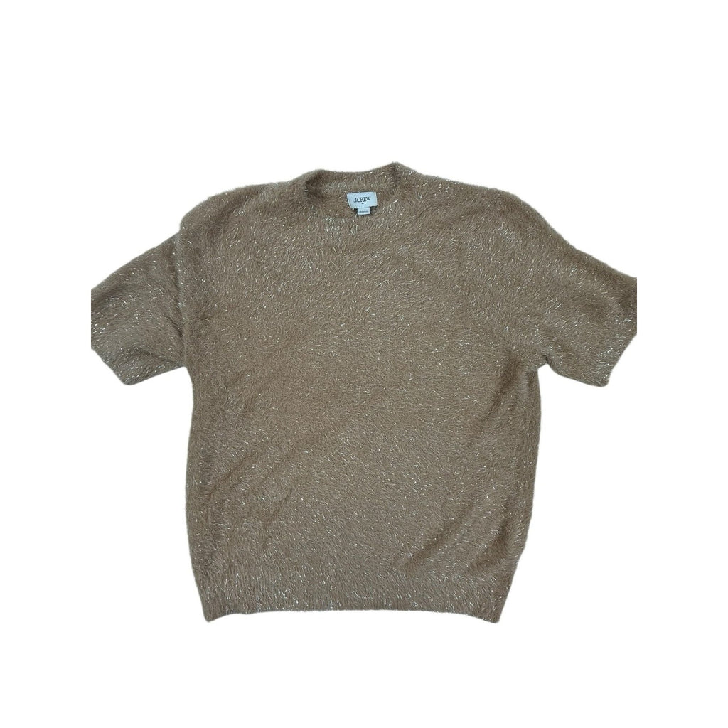 J.Crew Textured Short-Sleeve Knit Sweater in Champagne Beige size S