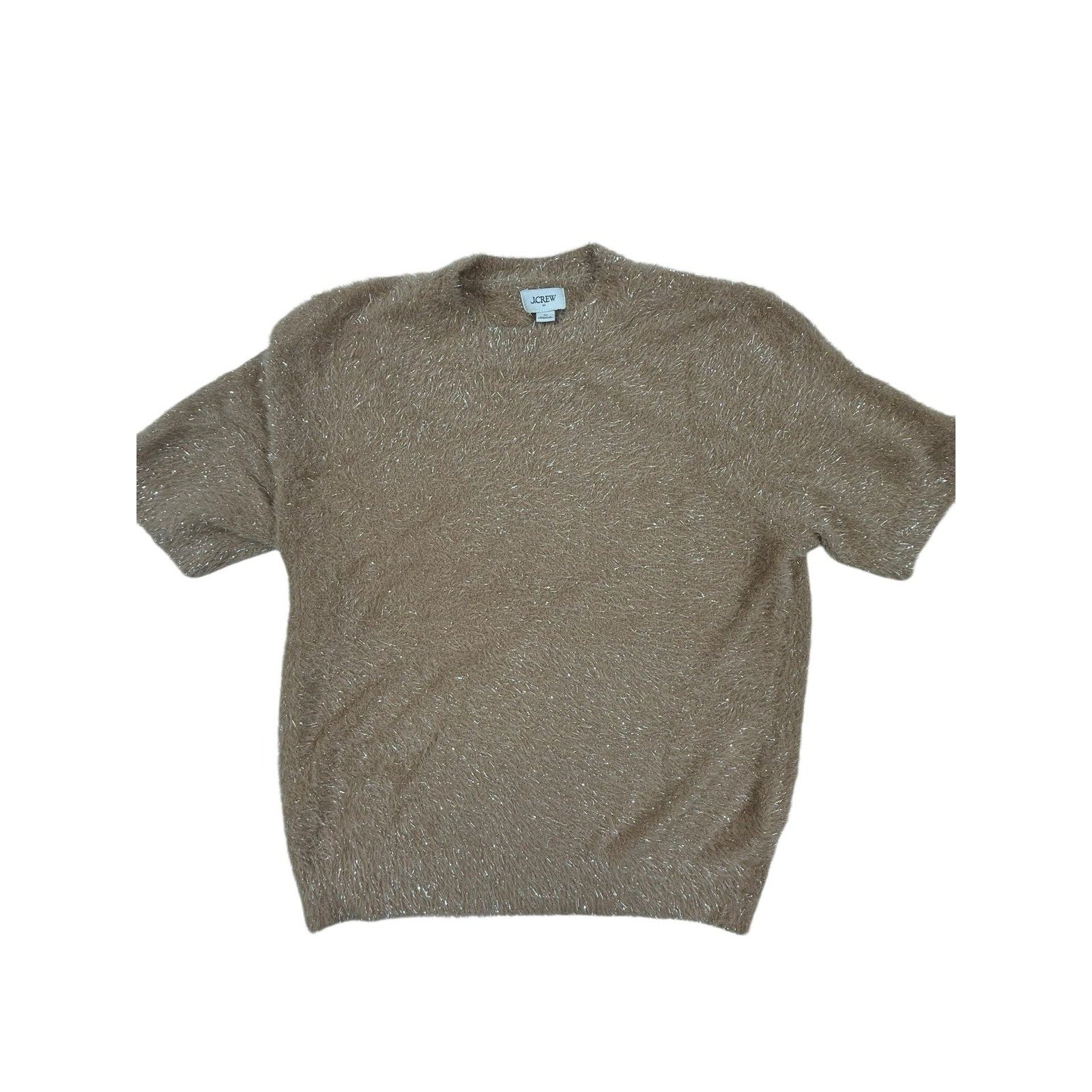 J.Crew Textured Short-Sleeve Knit Sweater in Champagne Beige size S