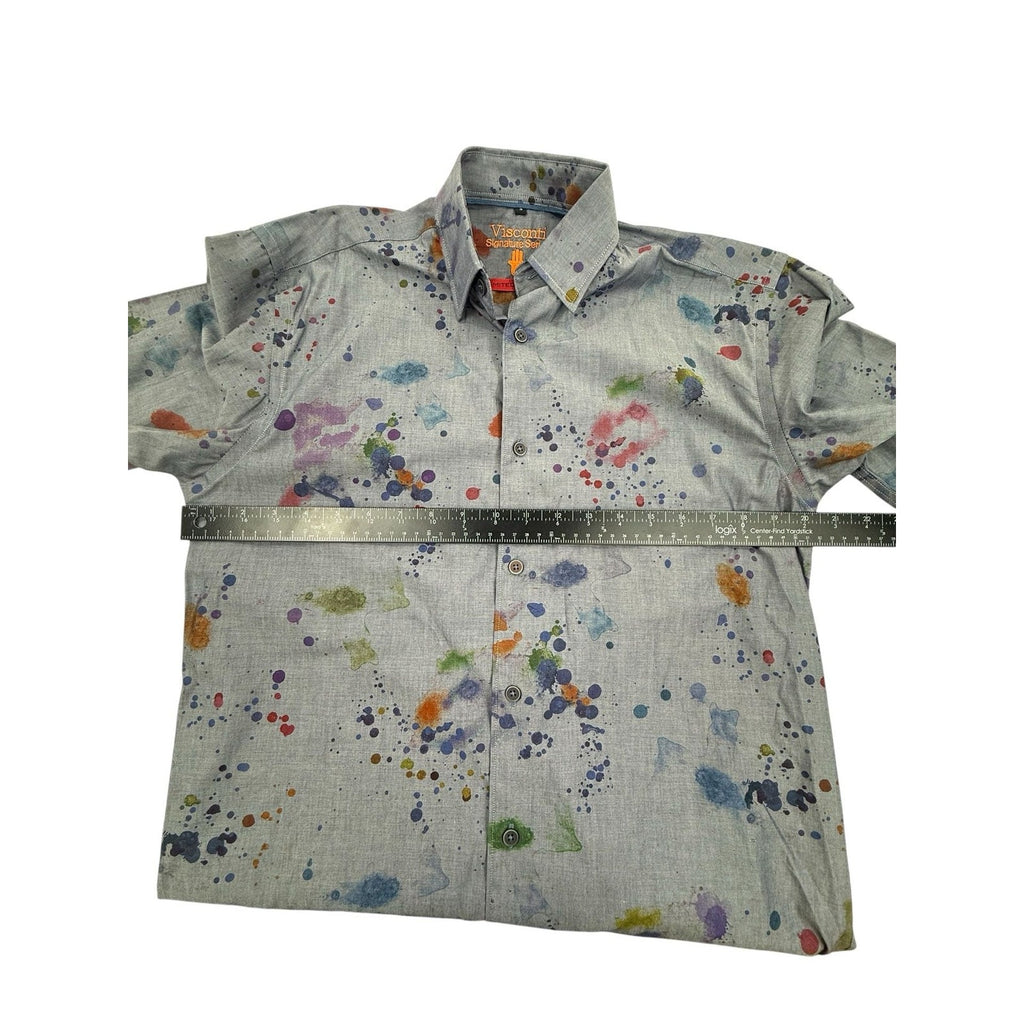 Visconti Signature Series Limited Edition Paint Splatter Button Down Shirt Size