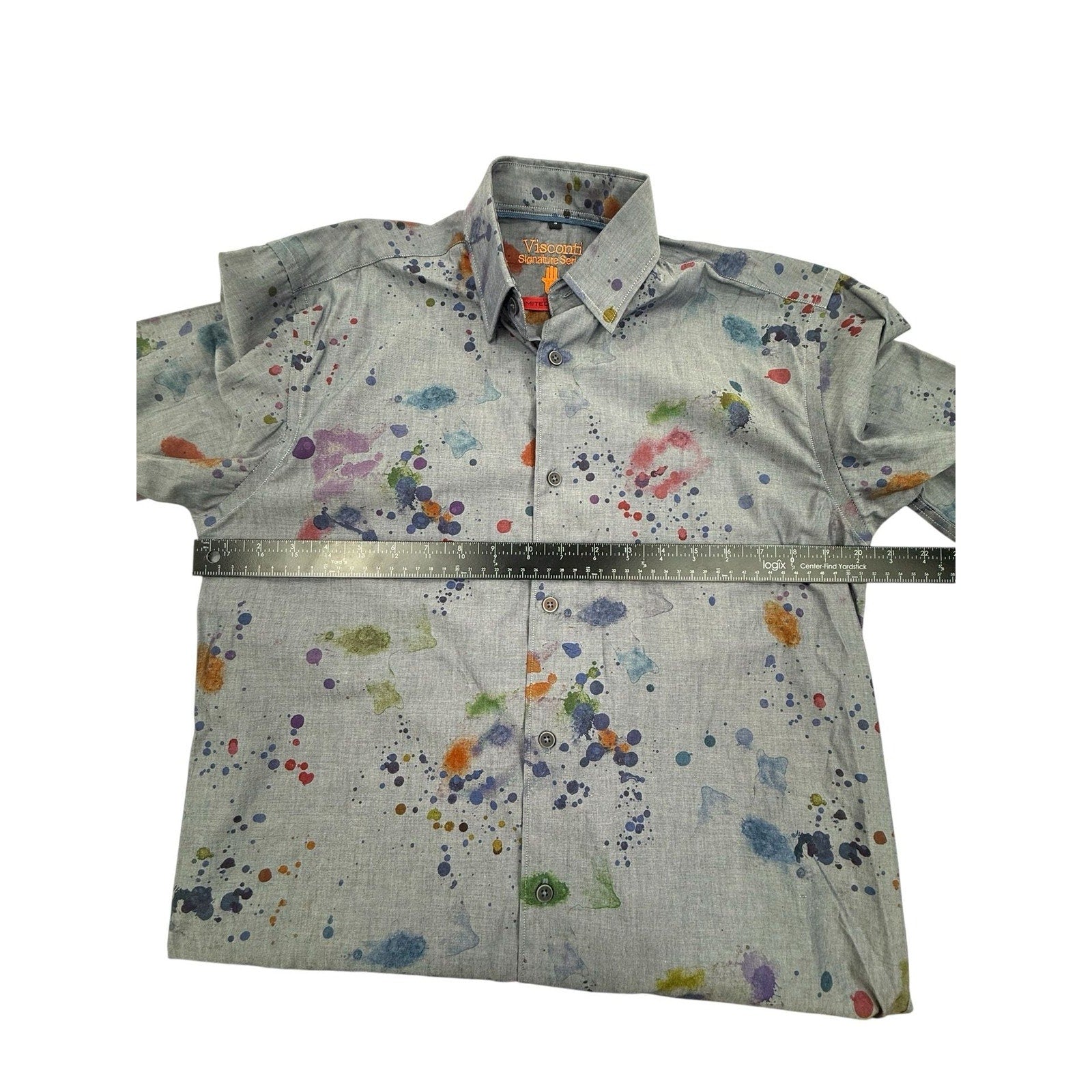 Visconti Signature Series Limited Edition Paint Splatter Button Down Shirt Size