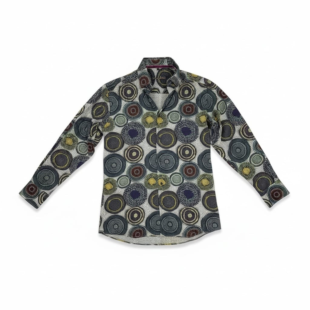 Visconti Black Magic Mushrooms Psychedelic Men's Long Sleeve Button Down Shirt s