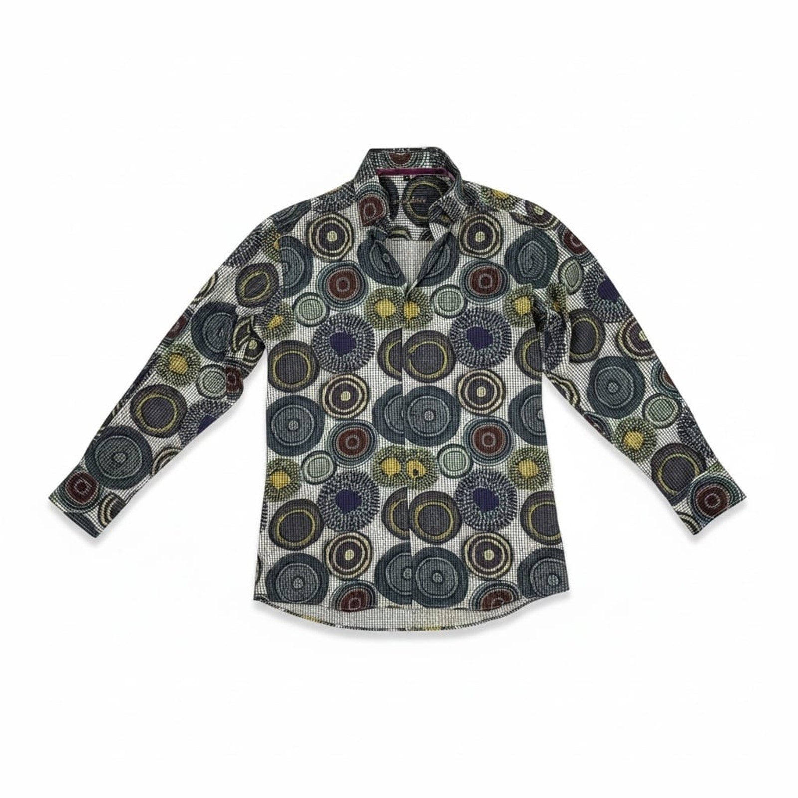 Visconti Black Magic Mushrooms Psychedelic Men's Long Sleeve Button Down Shirt s