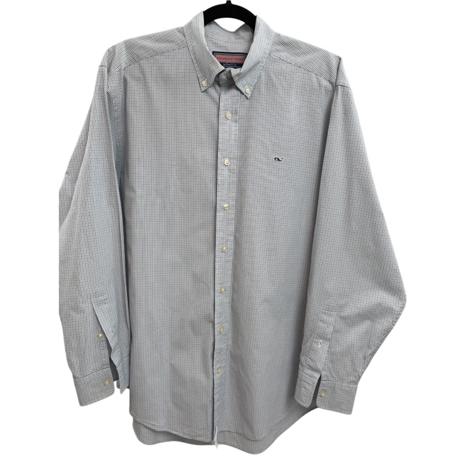 Mens Vineyard Vines Whale Shirt Blue Black White M Cotton