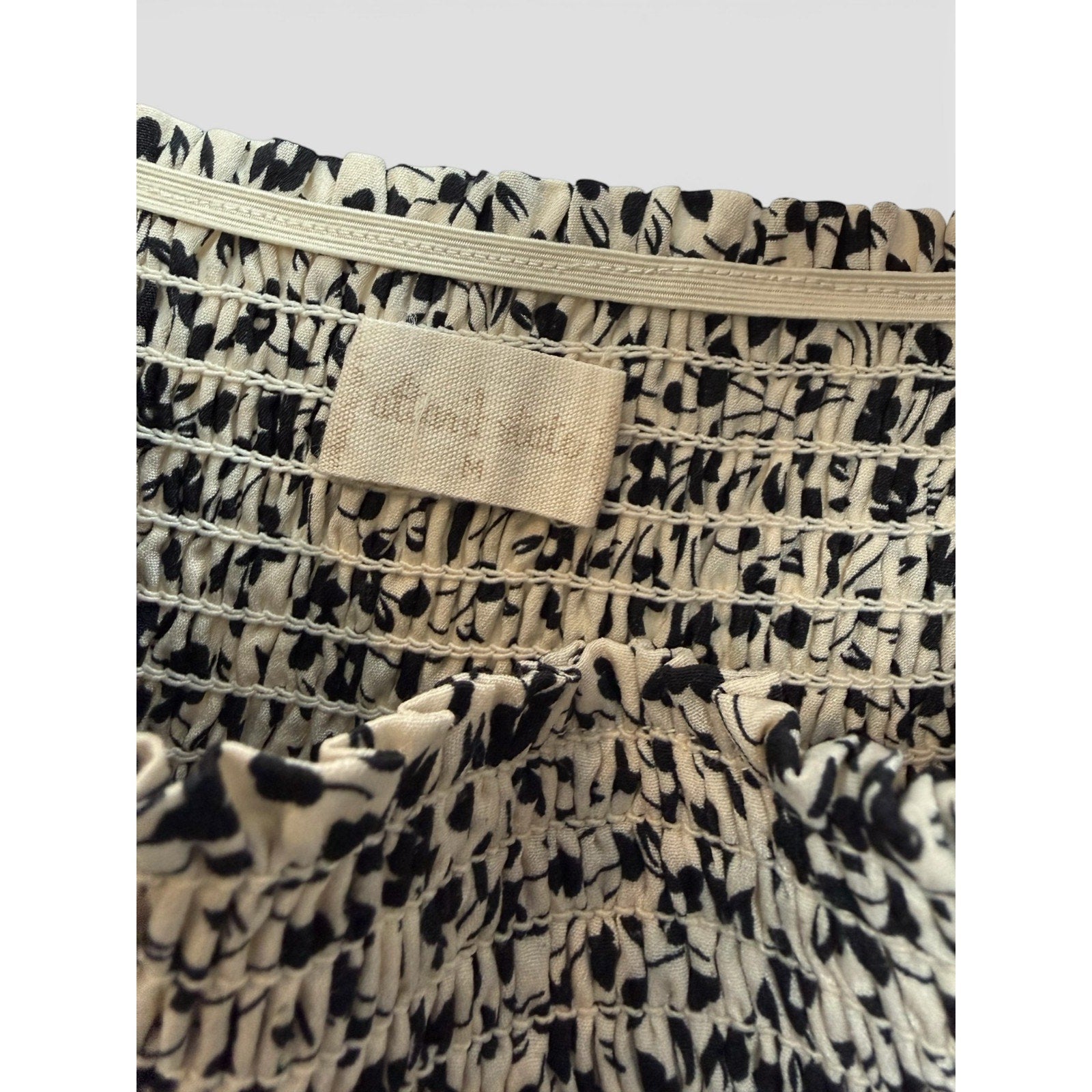 Altar’d State Black Ivory Smocked Floral Skirt M