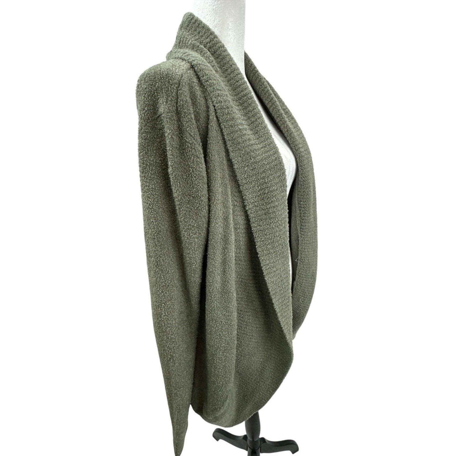 Barefoot Dreams CozyChic Lite Circle Cardigan in Olive Green XS