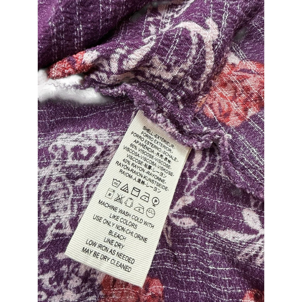 Free People Smooth Talker Floral Plumberry Combo Tunic Mini Dress M