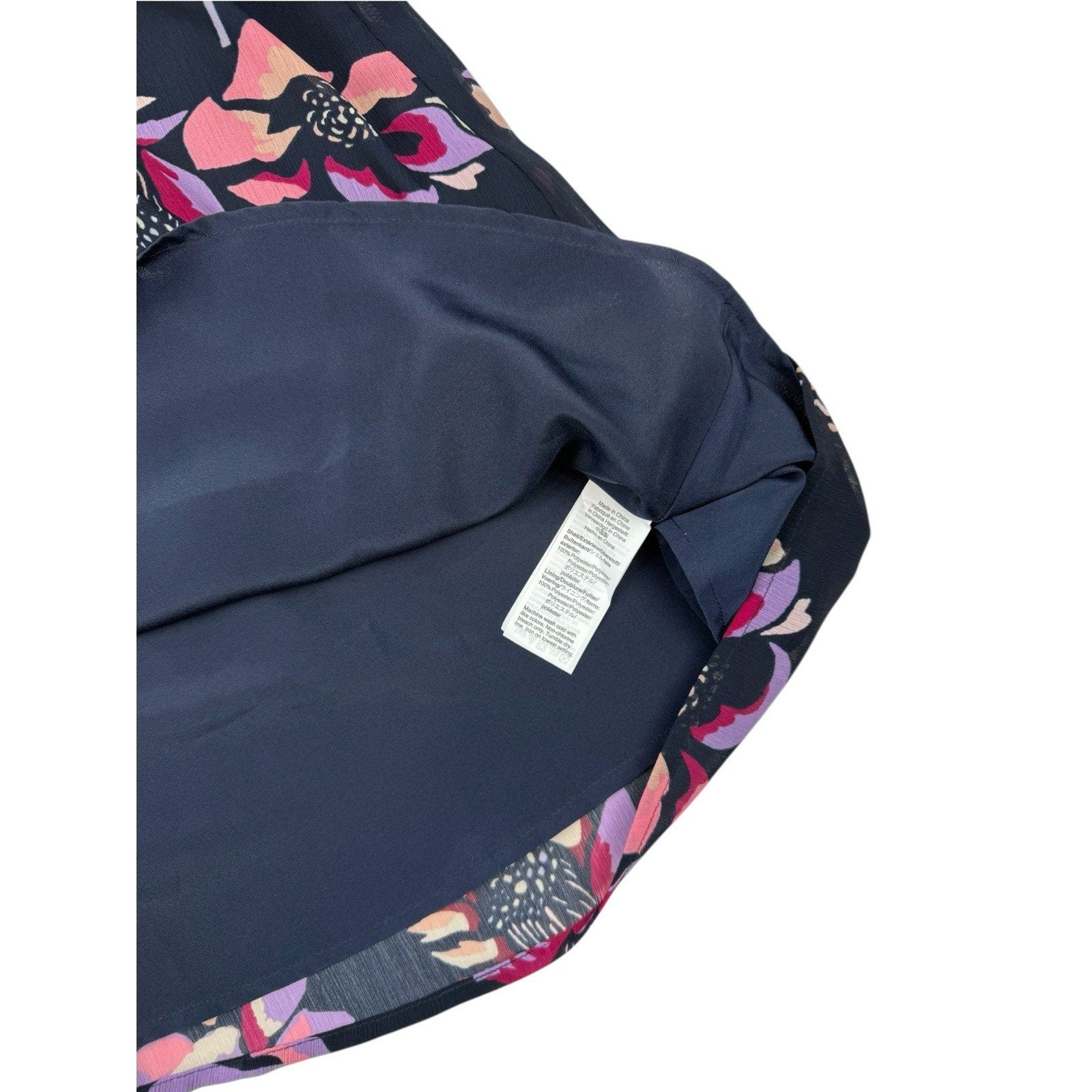 J.Crew Women's Navy Floral print smocked-waist dress Size XS NWTs