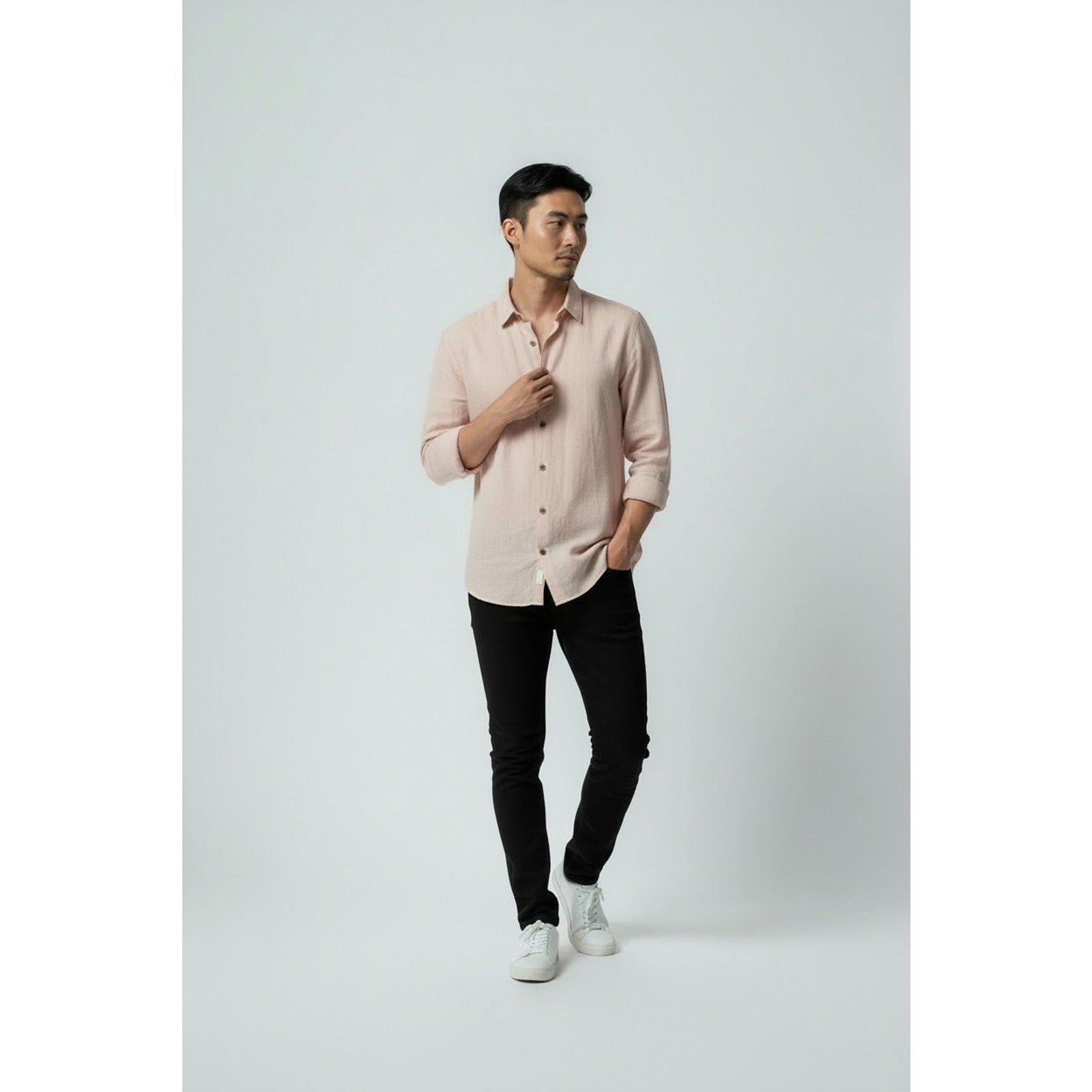 Theory Mens 100% Linen Long Sleeve Button Up Shirt Pink Size S