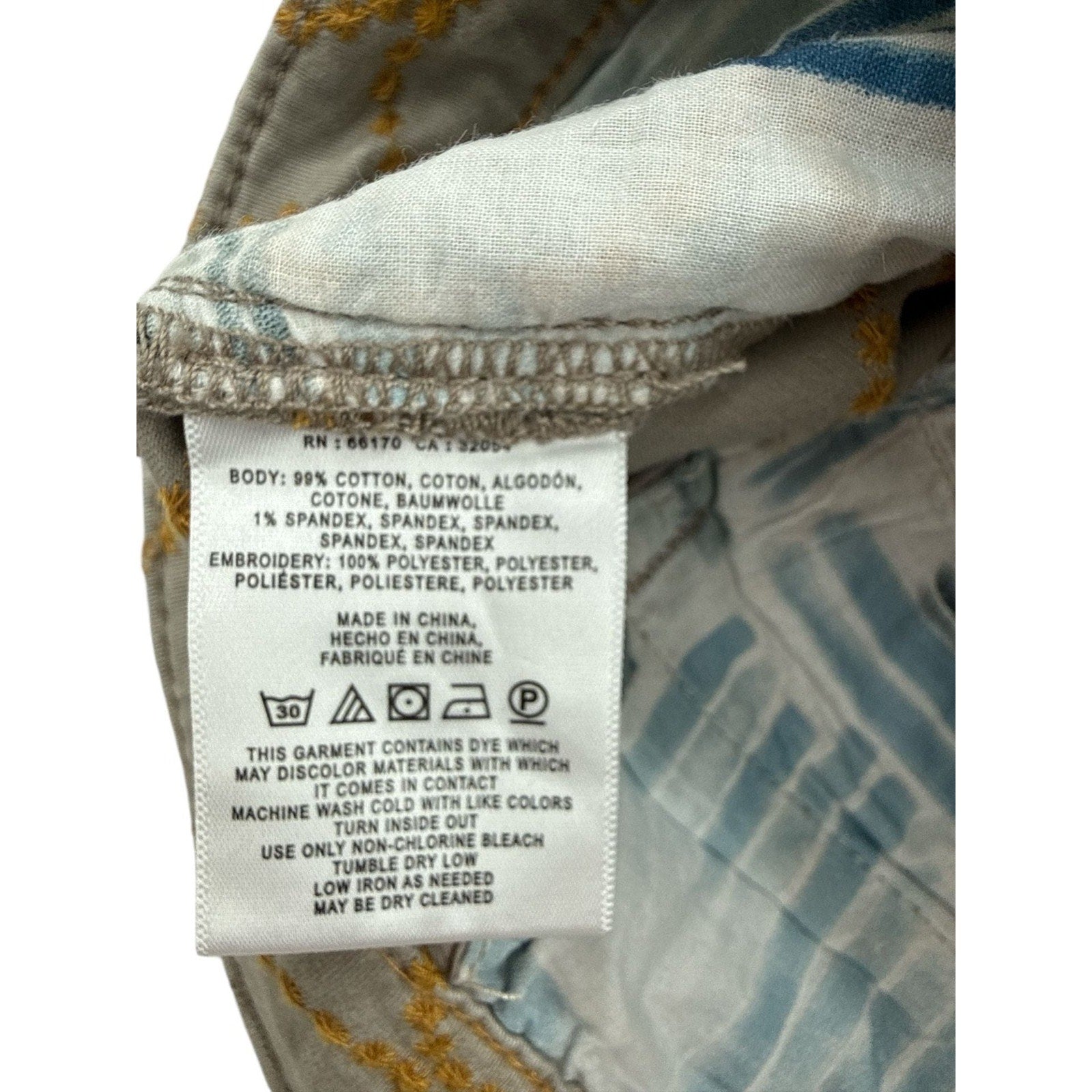 Chino by Anthropologie Relaxed Fit Circle Embroidered Pants Size 25