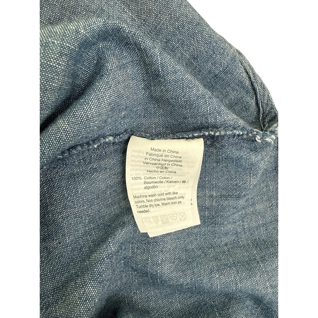 J Crew Dress Womens XL Blue Chambray Long Sleeve Belted