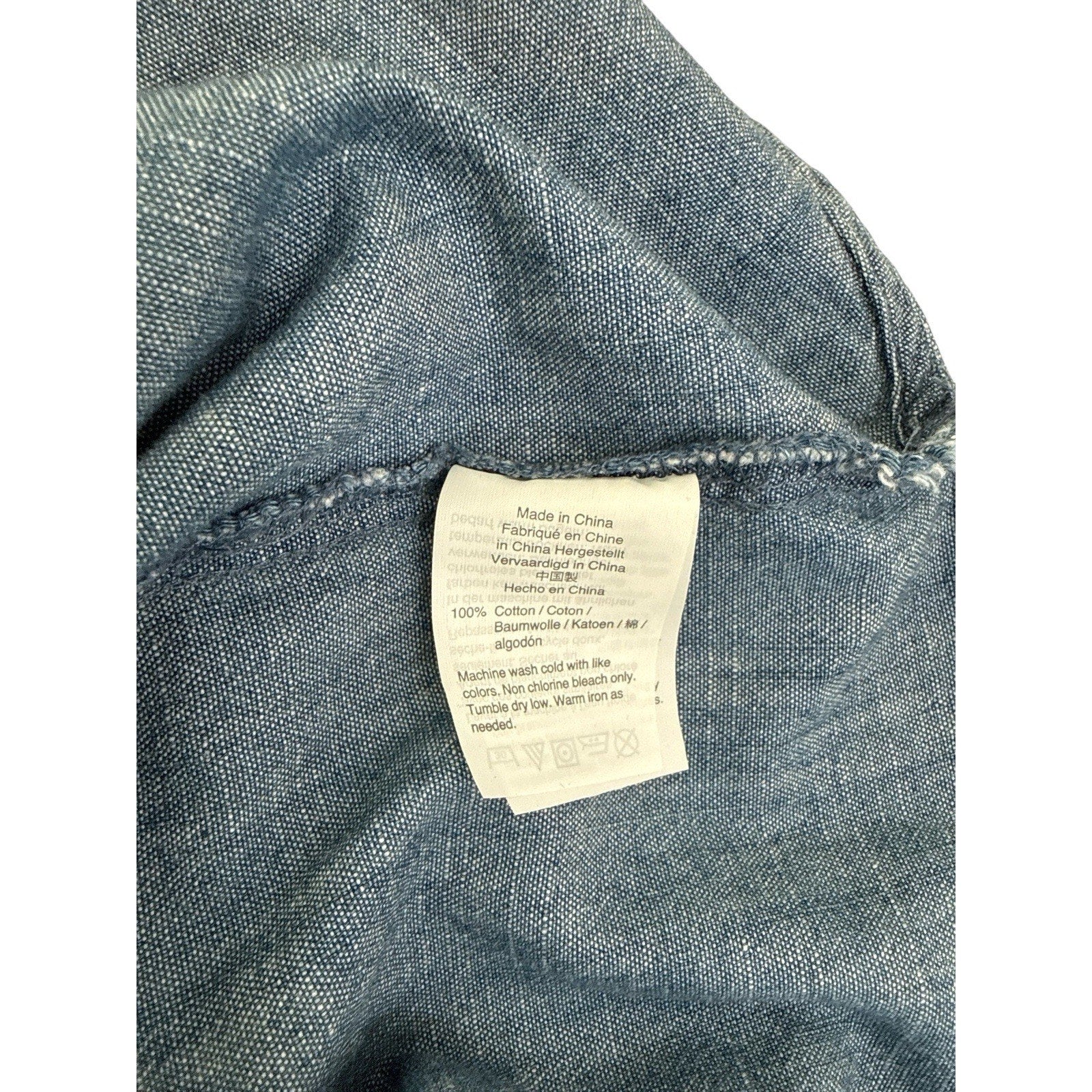 J Crew Dress Womens XL Blue Chambray Long Sleeve Belted